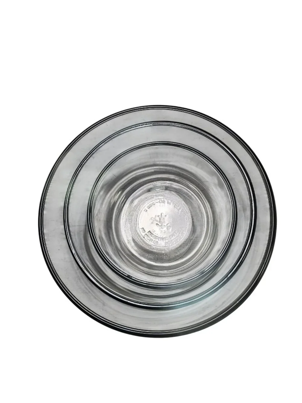 Anchor Hocking Clear Glass Nesting Mixing Bowls Set Of 3 Microwave Safe USA